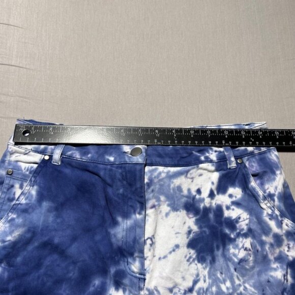 Wildfang Pants Womens Medium Blue White Tie-Dye The Essential Work Pant WP5300 - Picture 10 of 15